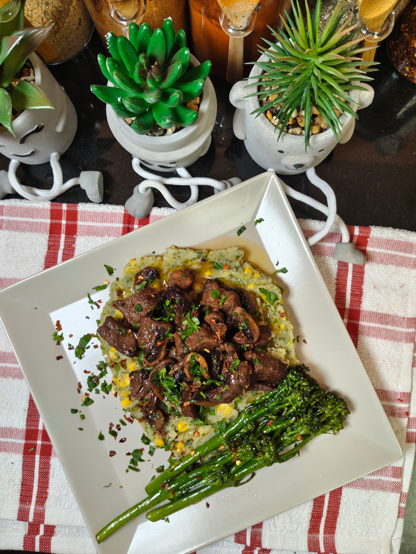 Air Fryer Umami Butter Beef & Mushrooms